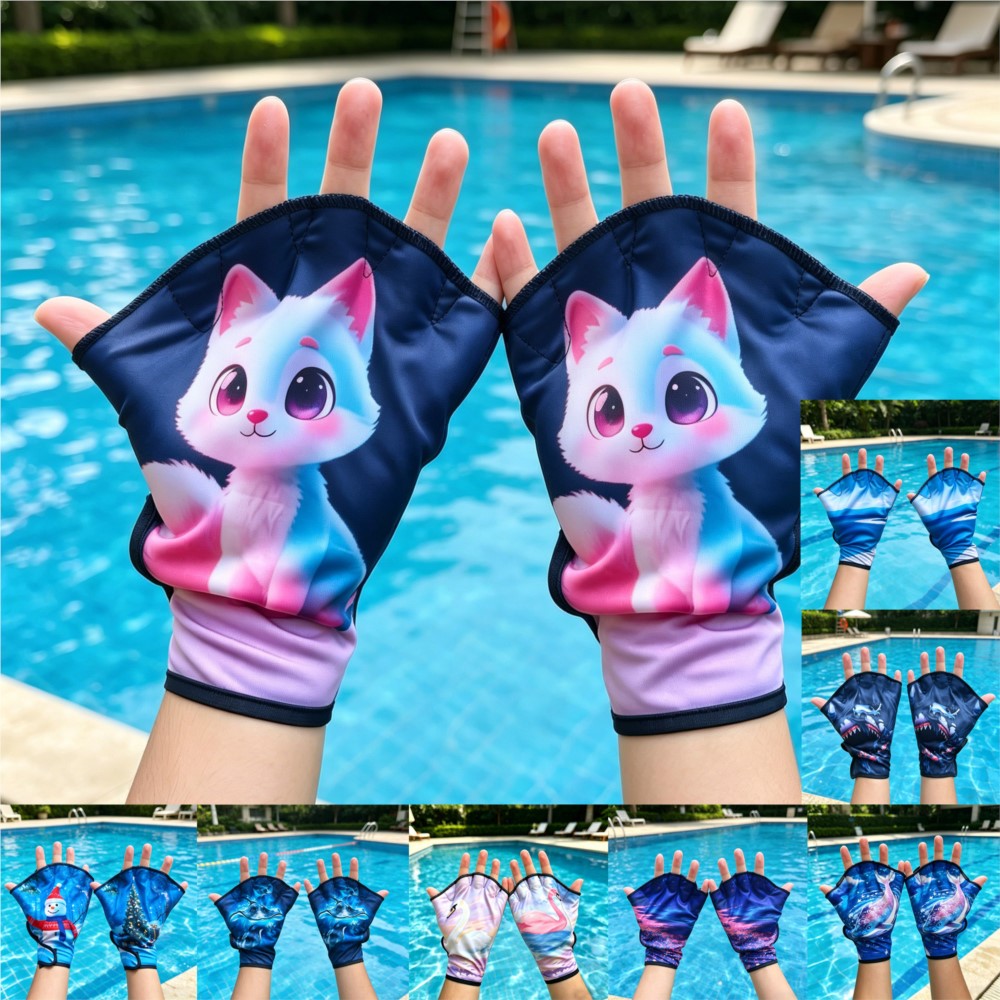 Aquatic Sports Swimming - Flexible Webbed Swim Gloves Light Mesh